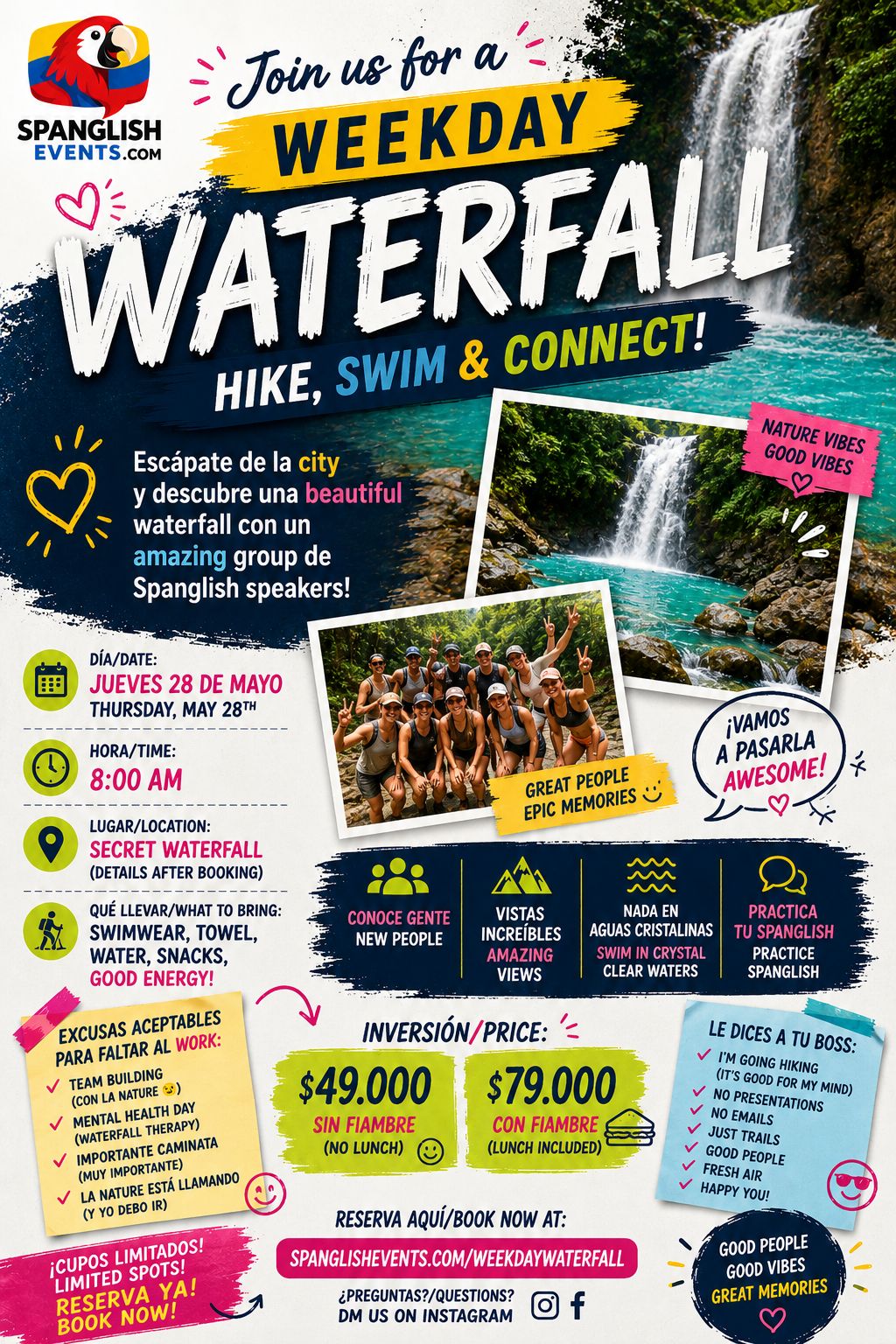 Weekday Waterfall Hike flyer